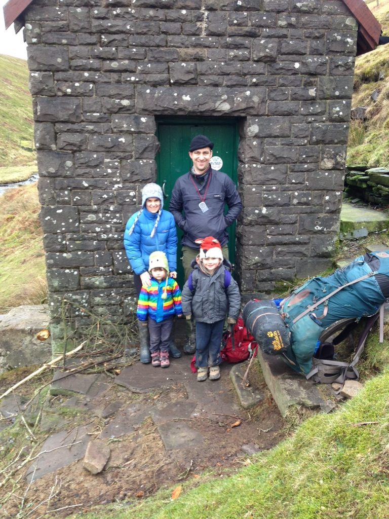 Jo Cox and family in the Black Mountains, Wales, 2016 Courtesy of Jo Cox’s family Jo loved adventures and visiting bothies was high on that list. Bothies are often old shepherds’ huts, left open for walkers to use free of charge. This is one of the smallest bothies in the country and this photograph was taken on the children’s first bothy visit.