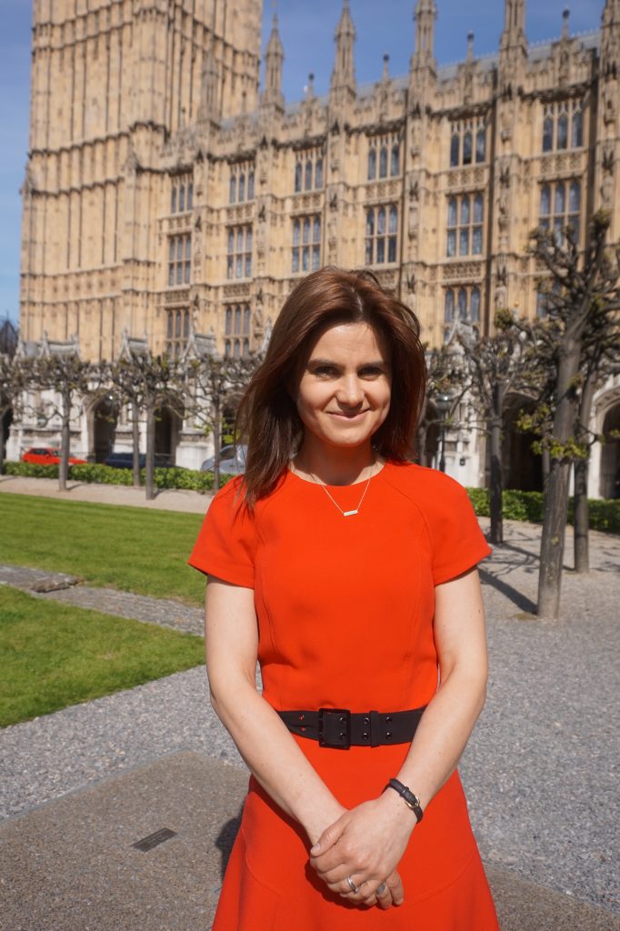 Jo Cox on College Green, Westminster, London, 2015 Courtesy of The Jo Cox Foundation Jo is pictured here on one of her first days as an MP.