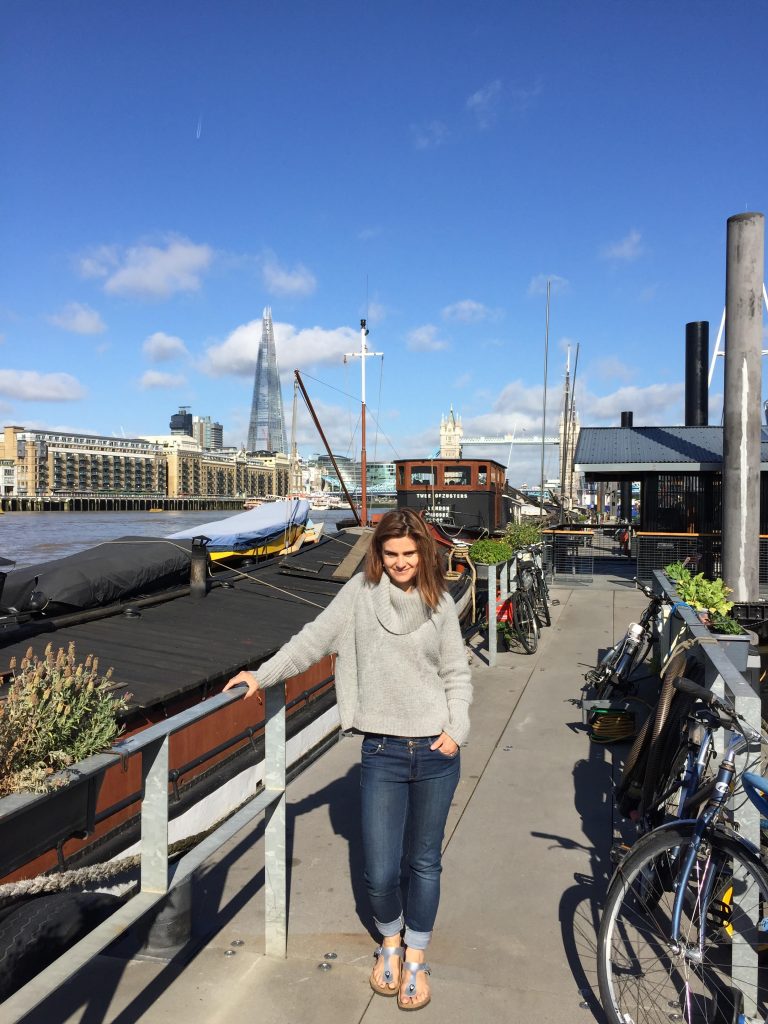 Jo Cox by her mooring, London, 2015 Courtesy of The Jo Cox Foundation Jo lived with her husband and children on a house boat on the River Thames. Jo and Brendan lived on boats throughout their life together. The community on the mooring has been a bedrock of support for her family since her death. 